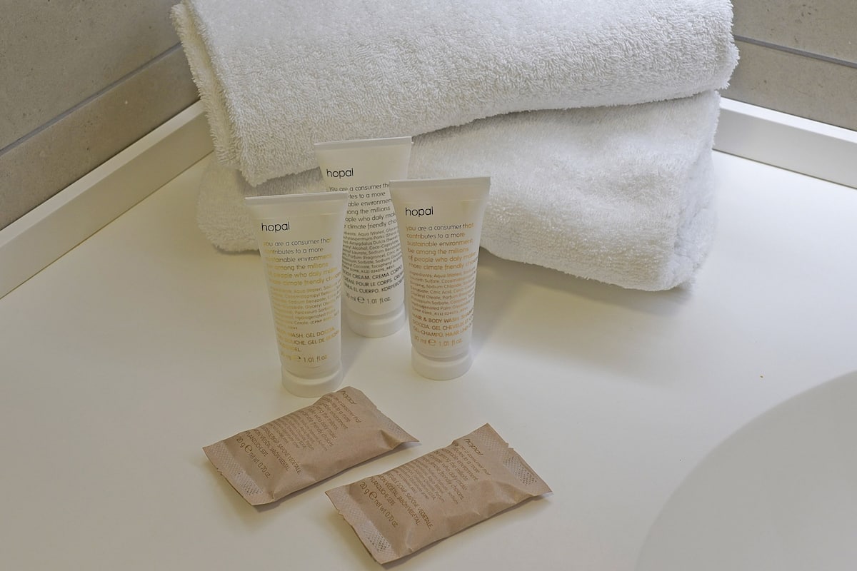 shower, free toiletries, hair dryer, slippers