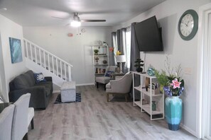 Smart TV, DVD player, books