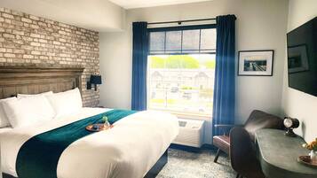 Premium bedding, down duvets, pillow-top beds, individually decorated