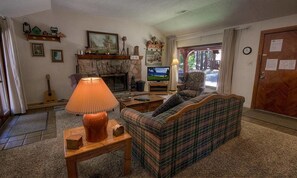 Cabin, Multiple Beds, Fireplace | Living area | TV, fireplace - Papa's Cabin (South Lake Tahoe)