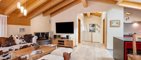 Fernseher, Kamin, DVD-Player