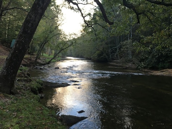 Cabin is on Little River