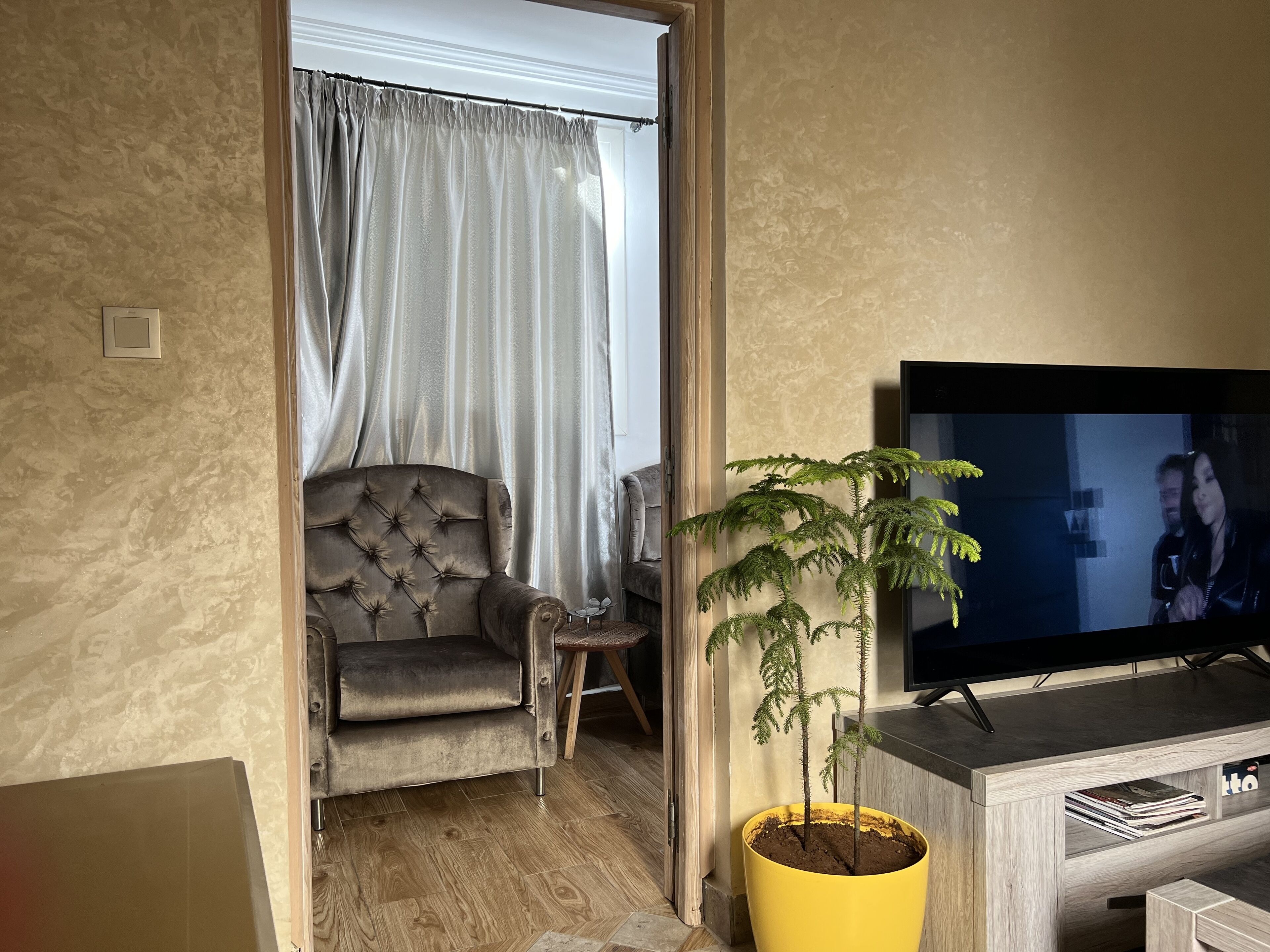 Deluxe Apartment, 2 Bedrooms | Living area | 42-inch Smart TV with cable channels, TV, fireplace