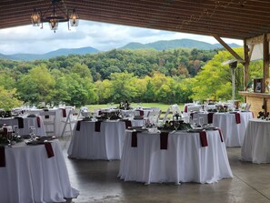 Outdoor banquet area