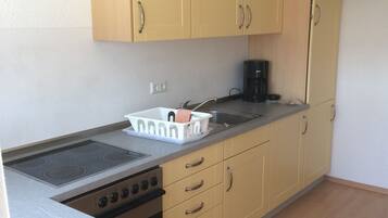 Kühlschrank, Mikrowelle, Herdplatte, Geschirrspüler