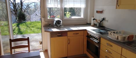 Fridge, microwave, stovetop, dishwasher