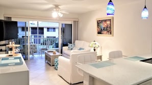 Apartment, 1 King Bed, Lagoon View | Living area - Beach Getaway in Oceanside Resort (Fort Pierce)