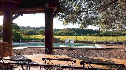 Piscine, jacuzzi, clim au milieu des vignes