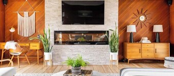 Mid-Century Modern Escape with Secluded Hot Tub & Cozy Fire Pit