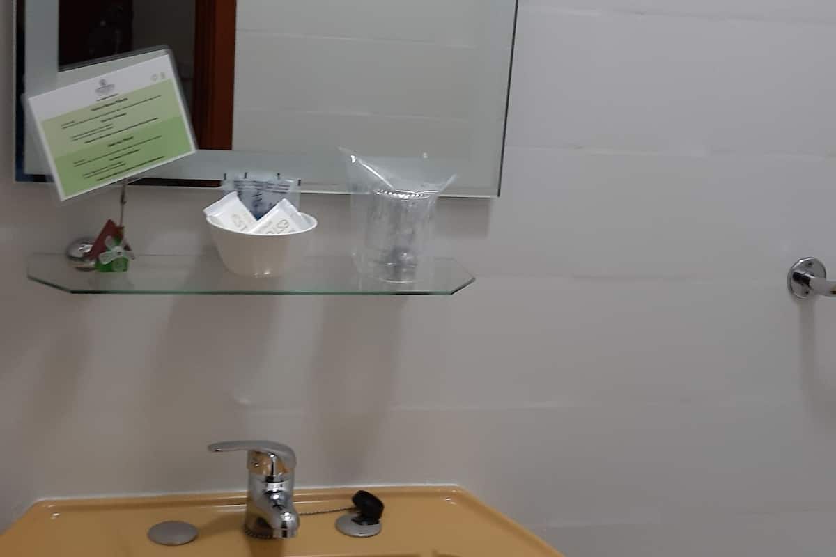 standard double room, 1 double bed, city view | bathroom | free toiletries, towels