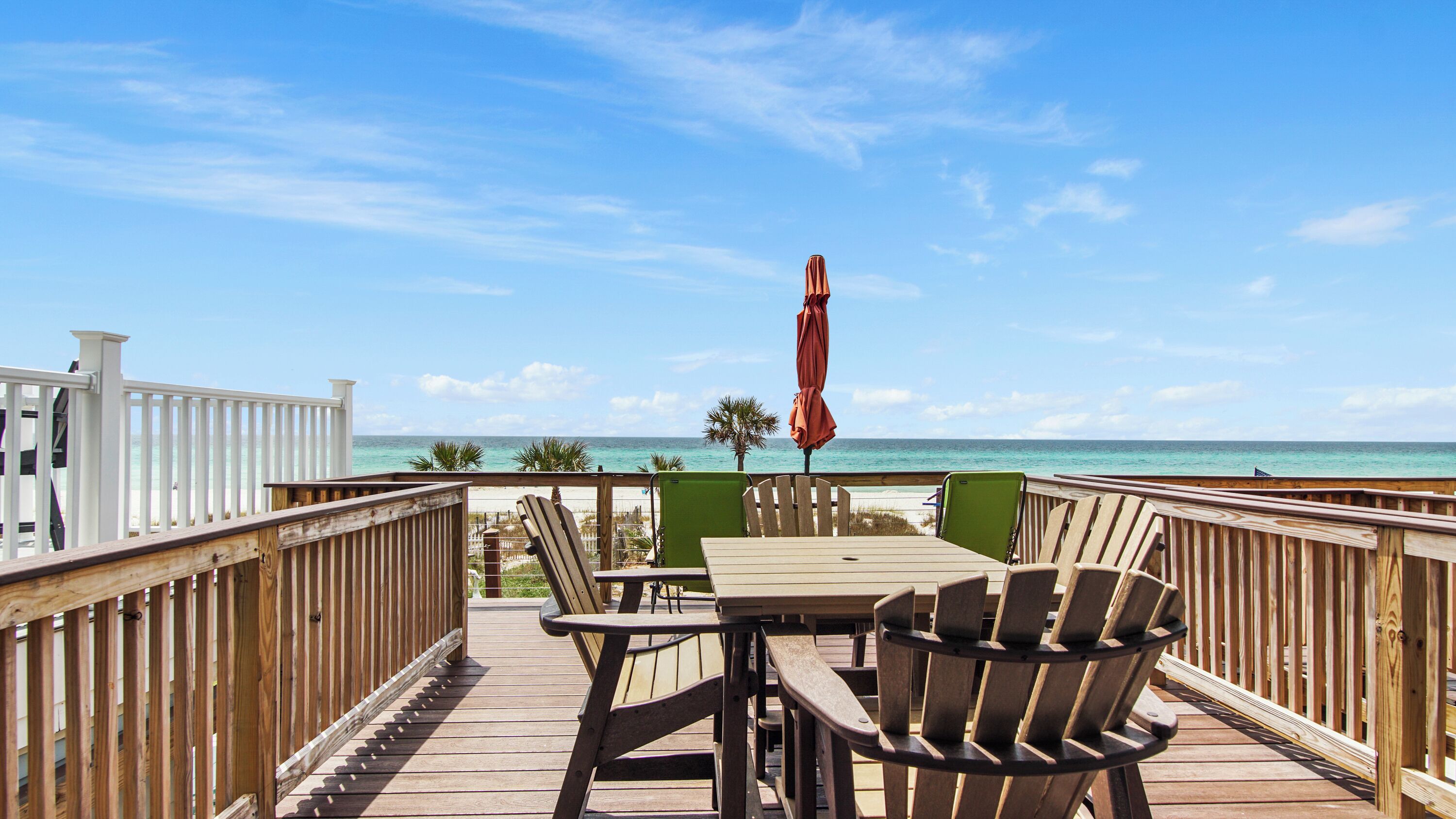 Beach Side West, 3 story townhouse, patio and two decks, directly on the beach.