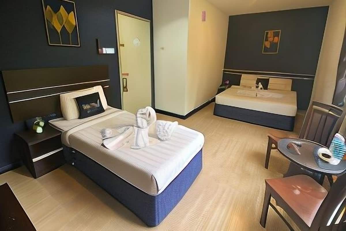 Desk, free WiFi, bed sheets