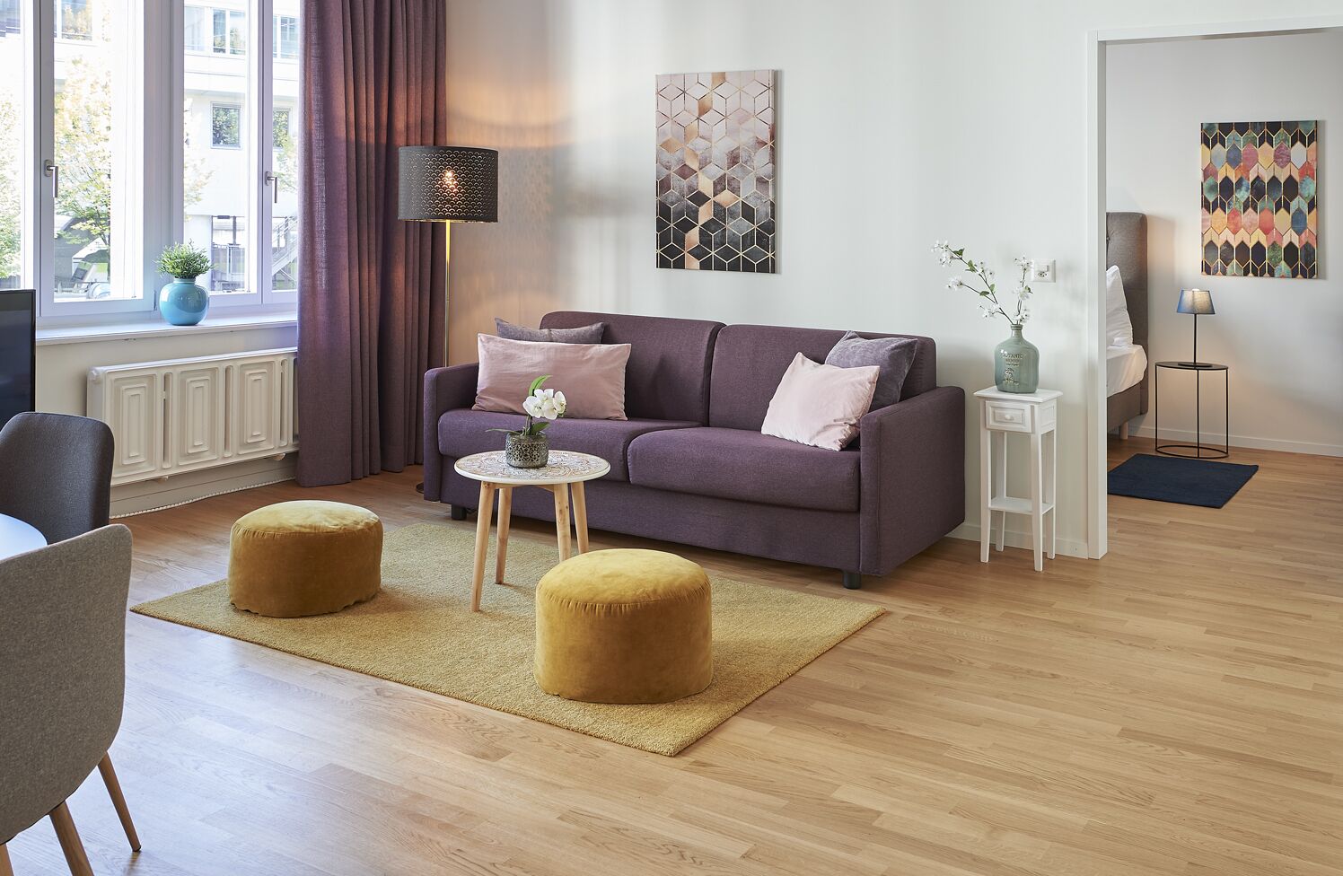 deluxe apartment (noble) | living area | flat-screen tv