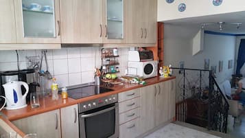 Frigorífico, microondas, horno y lavavajillas