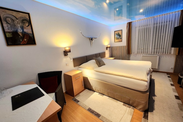 Desk, free WiFi, bed sheets