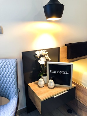 Deluxe Double Room | In-room safe, laptop workspace, blackout drapes, soundproofing - Apartments and wellness center Korošec (Mozirje)