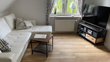 Apartment (Ferienwohnung, incl. 45EUR cleaning) | Living area | Flat-screen TV, DVD player