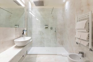 Máy sấy tóc, chậu vệ sinh/vòi rửa, khăn tắm, xà phòng 