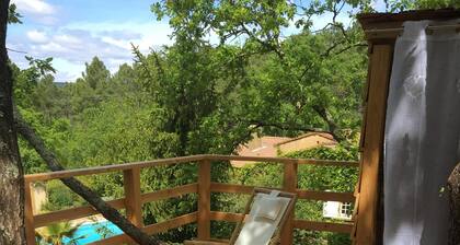 Logement insolite, cabane dans les arbres avec une terrasse panoramique !