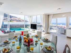 Dining - Luxury White Villa Sea View, Pool (Adeje)