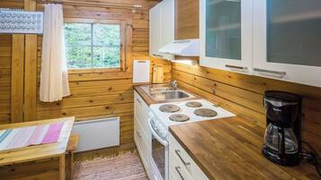 Fridge, microwave, cookware/dishes/utensils