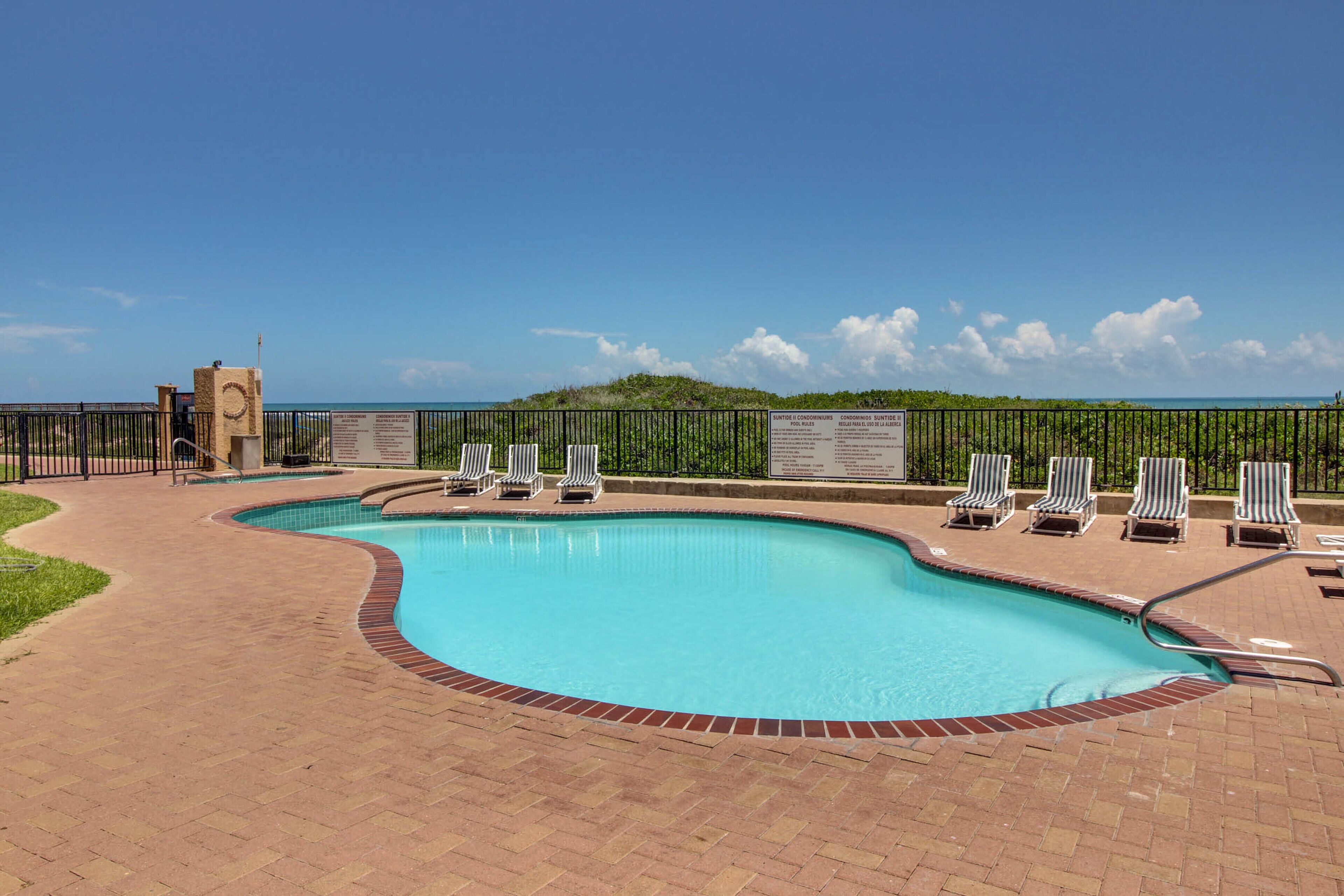 Spacious, waterfront condo with on-site pool, hot tub, & tennis