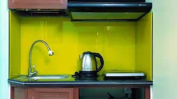 Fridge, electric kettle
