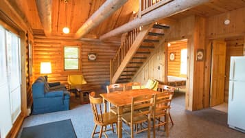Cabin, Multiple Beds, Partial Lake View | Living area