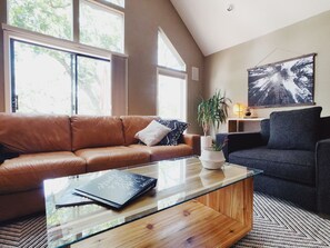 Smart TV, fireplace, video games, foosball