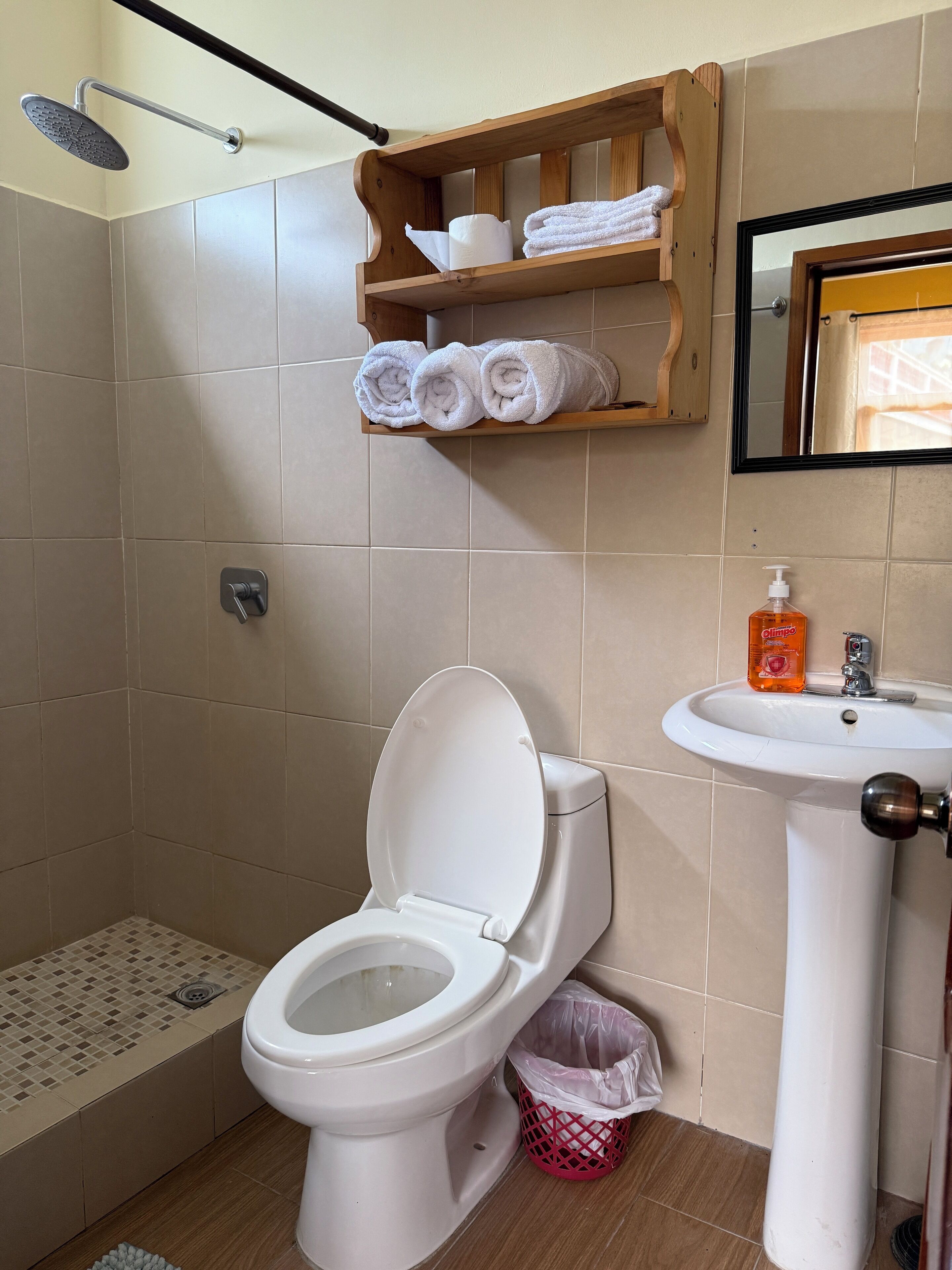 family apartment | bathroom | shower, free toiletries, hair dryer, towels