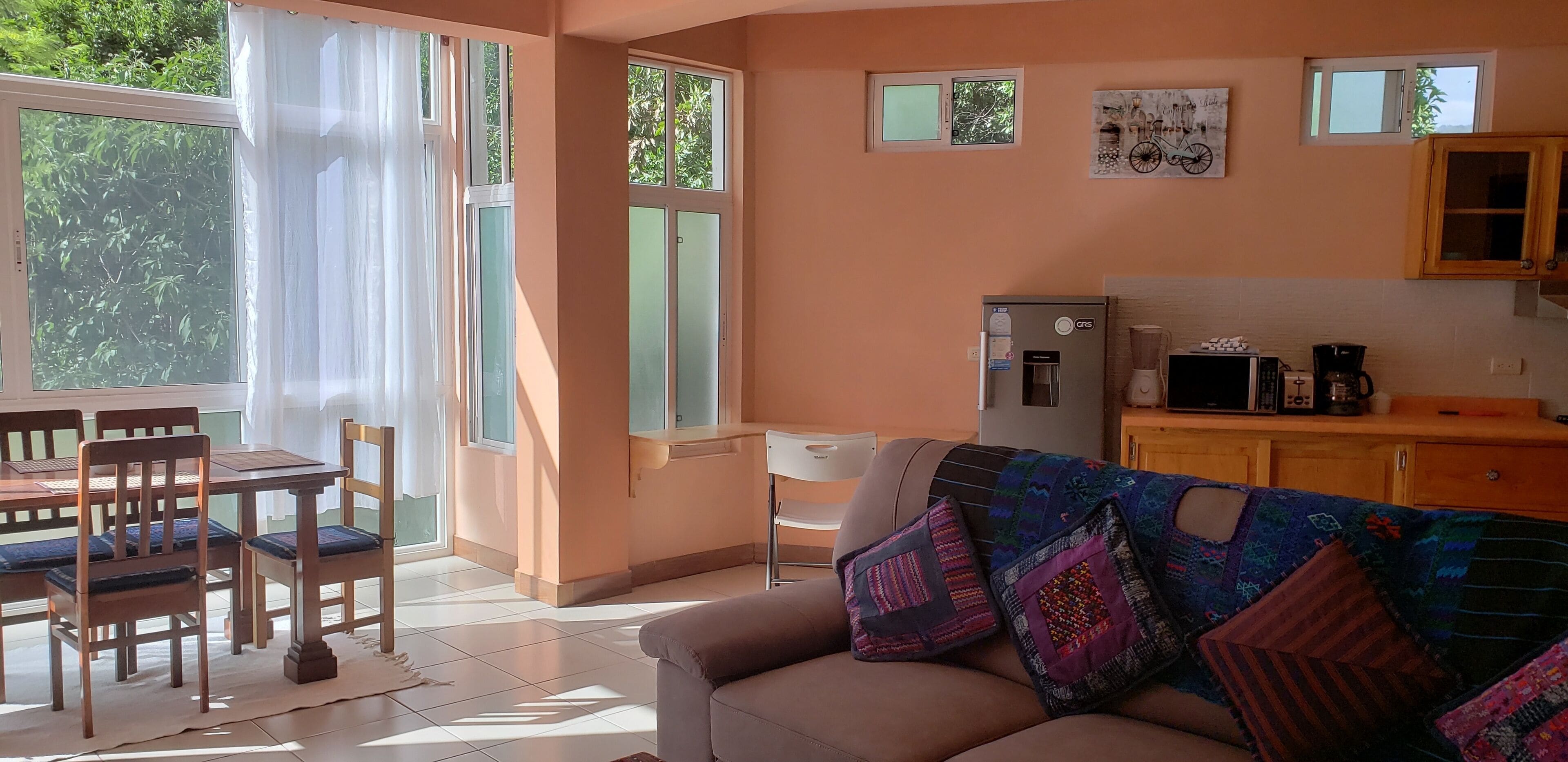 deluxe suite, 2 bedrooms, non smoking, garden view | private kitchen | fridge, microwave, oven, stovetop