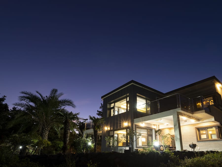 Front of property – evening/night