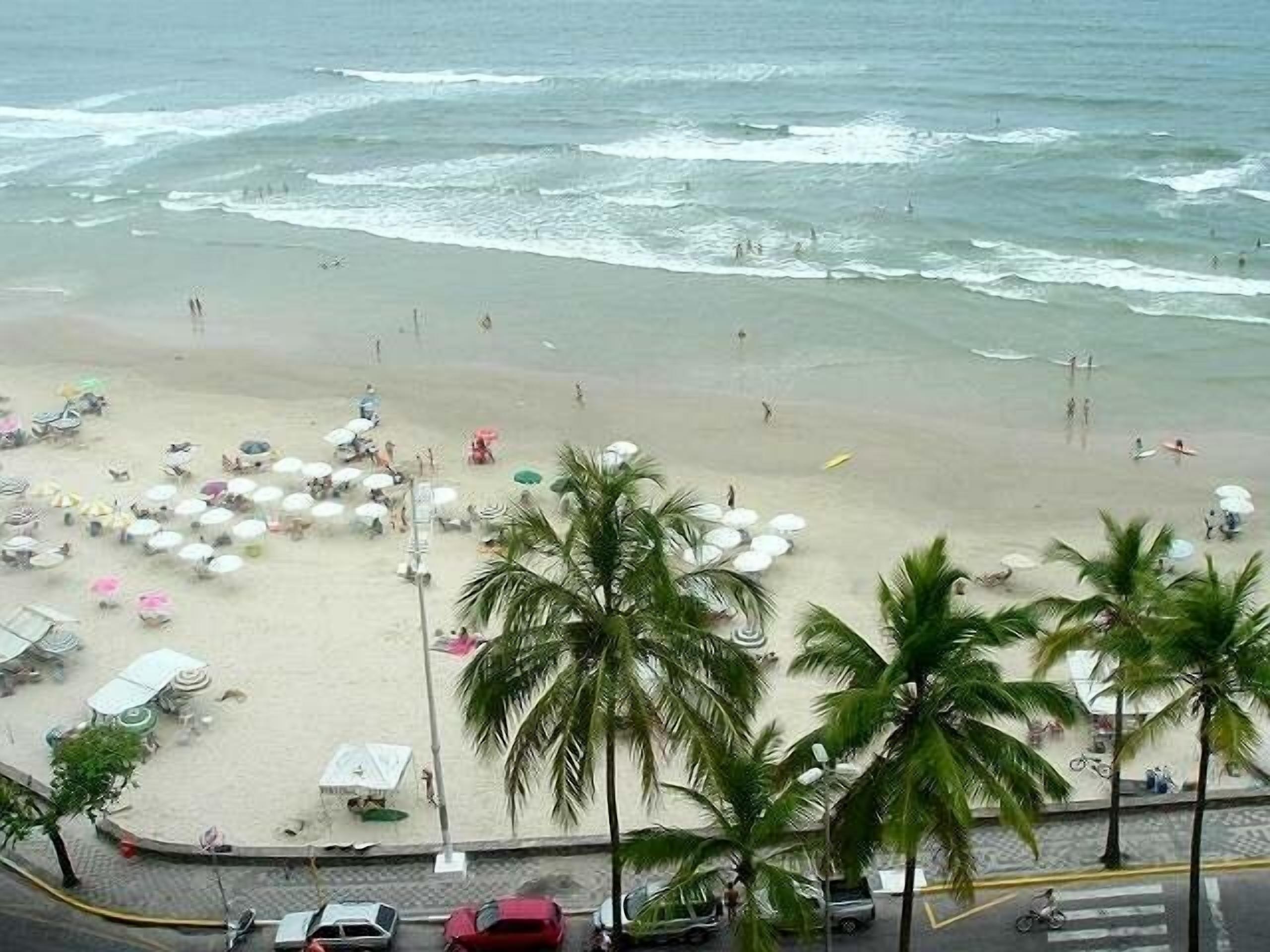 On the beach, sun loungers