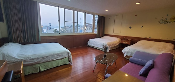 Family Room, Non Smoking, Partial Lake View | Down comforters, blackout drapes, free WiFi, bed sheets