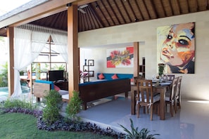 3-Bedroom Villa with Private Pool | Living area | LED TV, DVD player