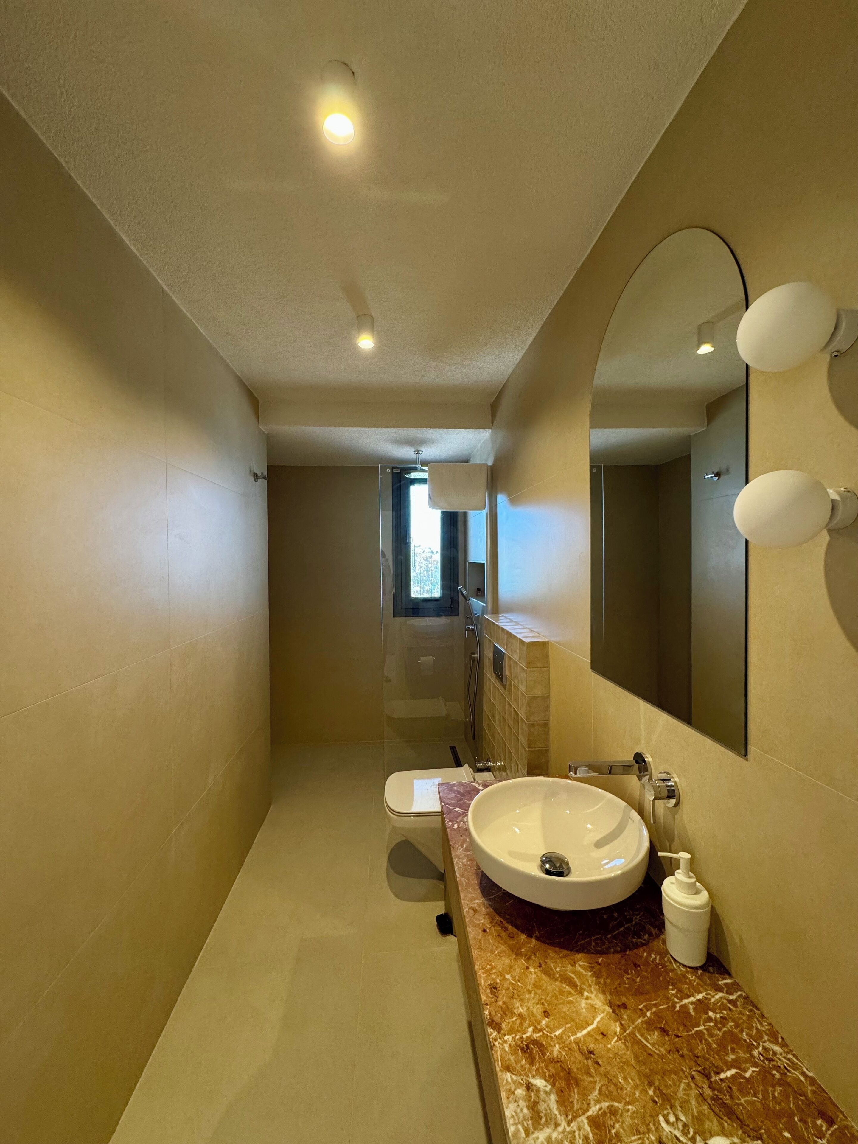 superior triple room, sea view | bathroom | shower, rainfall showerhead, free toiletries, hair dryer