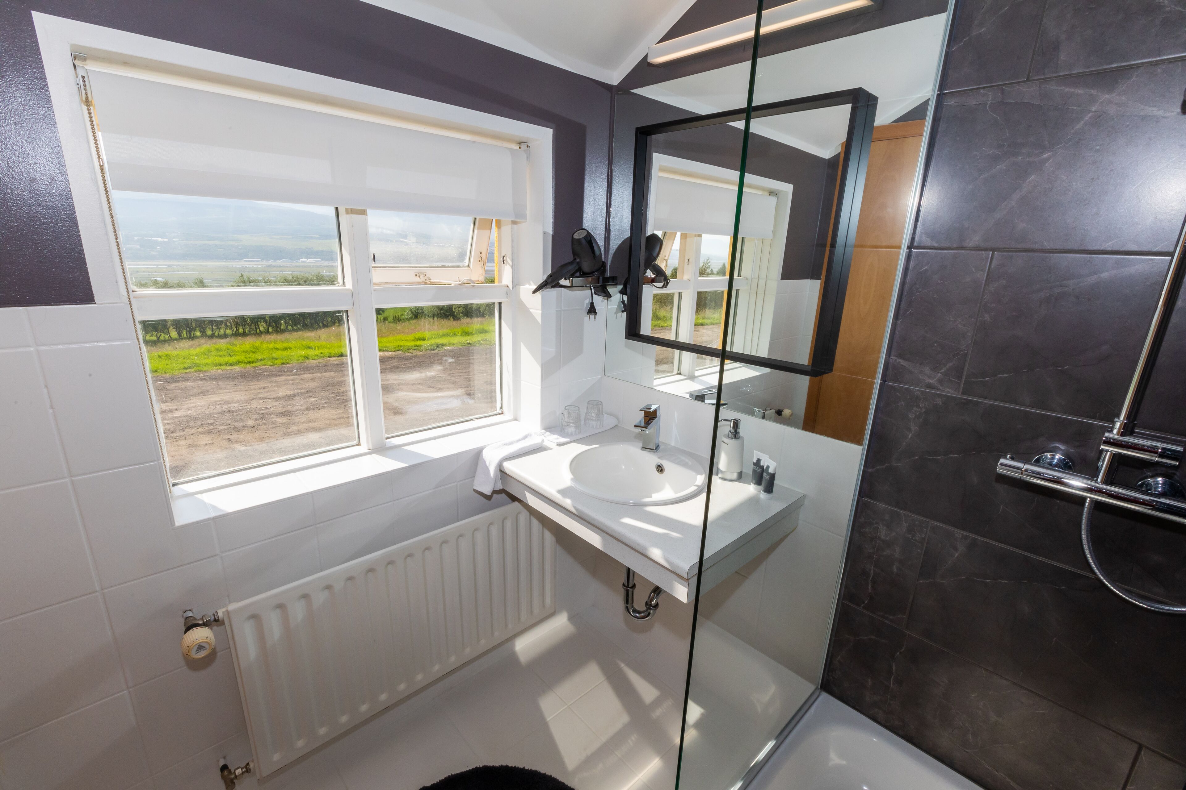 shower, free toiletries, hair dryer, bathrobes