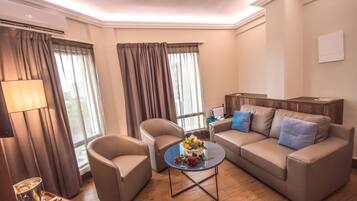 32-inch flat-screen TV with satellite channels, TV