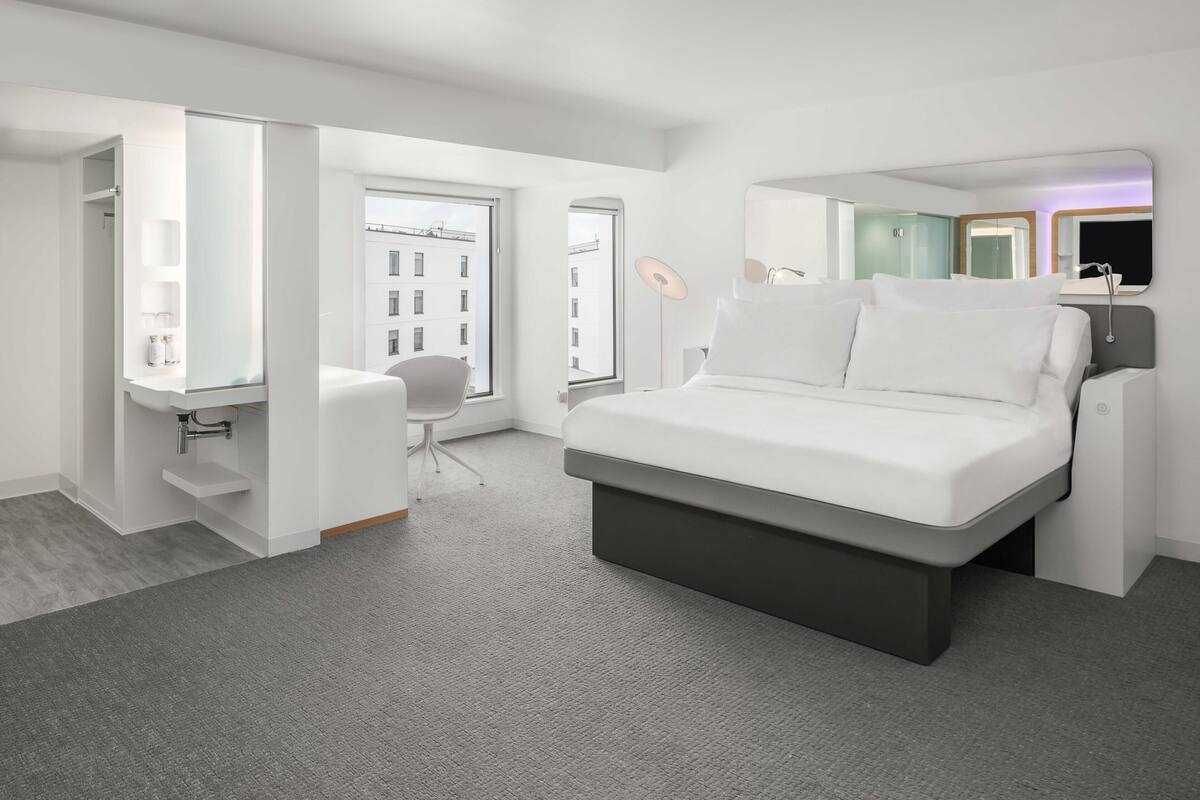 Premium bedding, memory-foam beds, in-room safe, blackout curtains