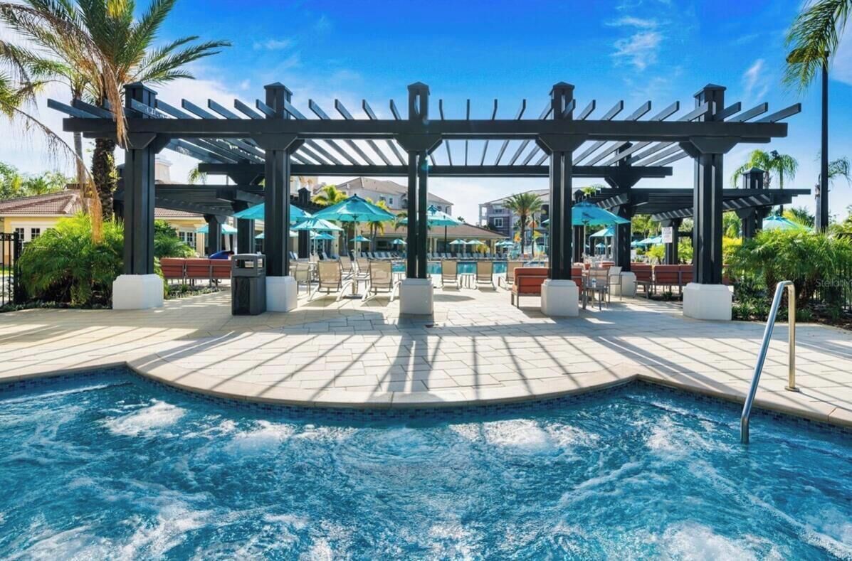 2 outdoor pools, open 9:00 AM to 10:00 PM, pool umbrellas, pool loungers