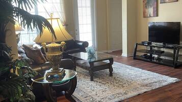 Flat-screen TV, video game console, DVD player, offices