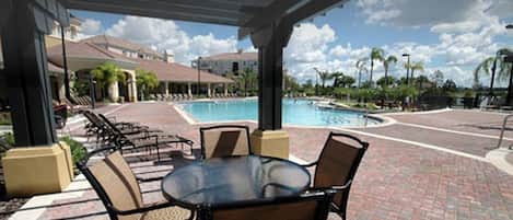 2 outdoor pools, open 9:00 AM to 10:00 PM, pool umbrellas, sun loungers