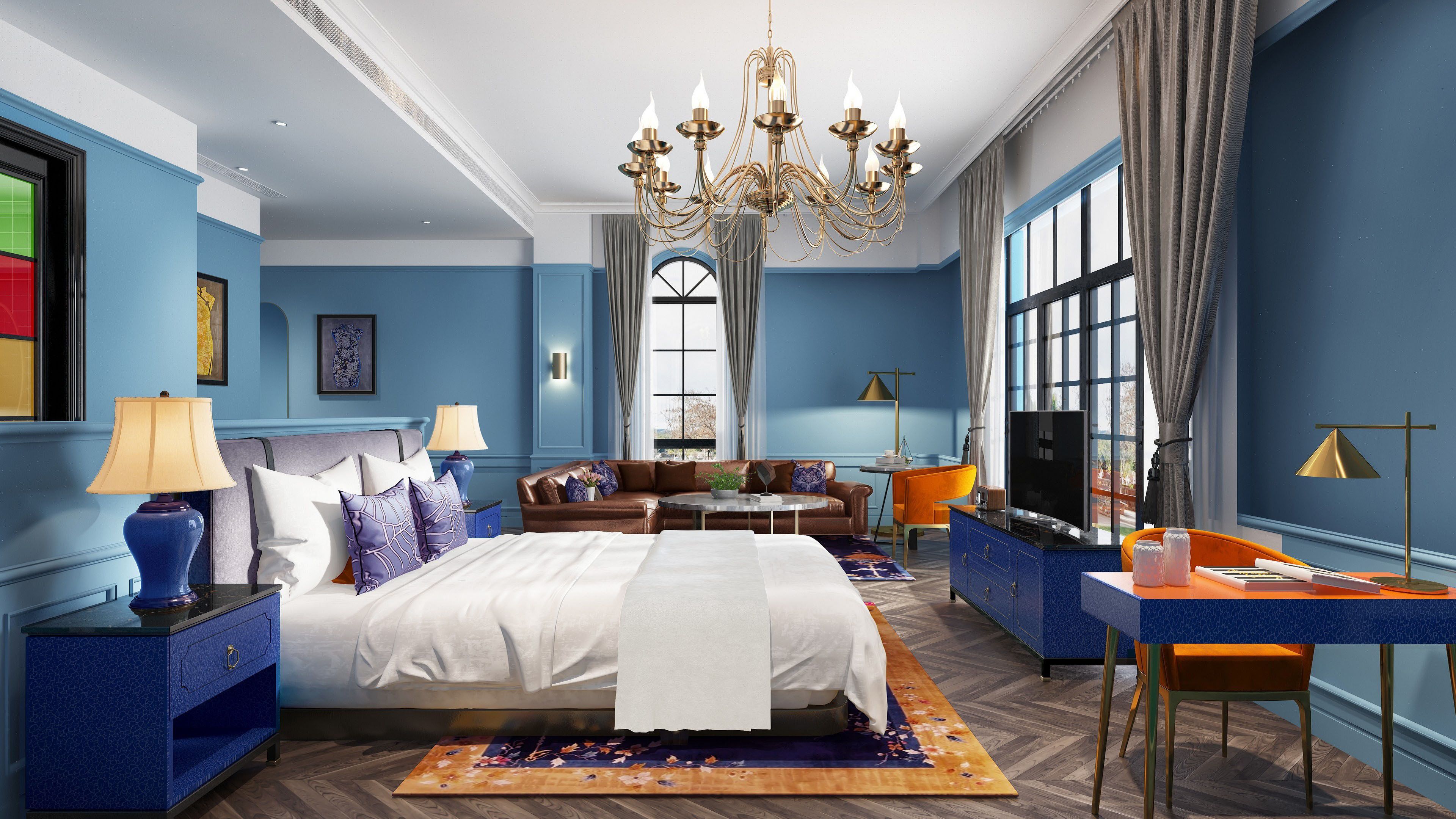 Desk, free WiFi, bed sheets