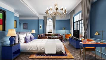 Desk, free WiFi, bed sheets