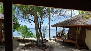 Utsikt mot strand/hav