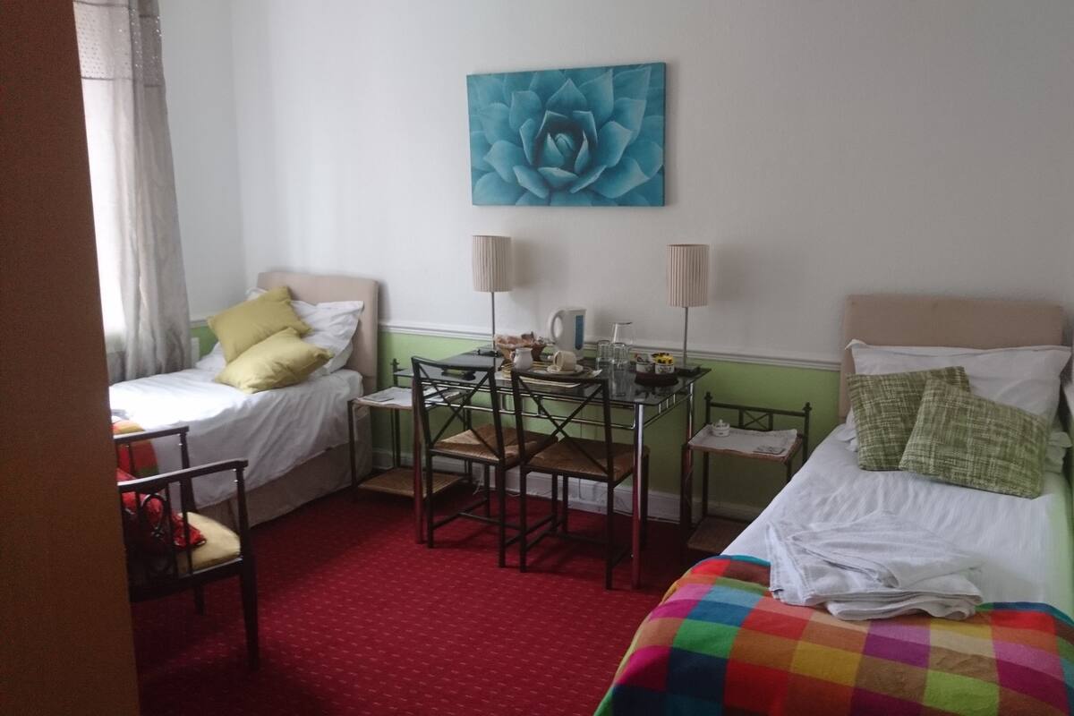 Blackout curtains, iron/ironing board, rollaway beds, free WiFi