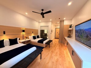 Luxury Room 4 - 2 Queen Beds | Premium bedding, minibar, blackout drapes, iron/ironing board - Cribs on Main (Prince Edward)