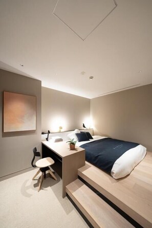 Double Room, 1 Double Bed, Non Smoking | Blackout curtains, free WiFi, bed sheets - Cafe Minimal Hotel Our Our - Hostel (Tokyo)