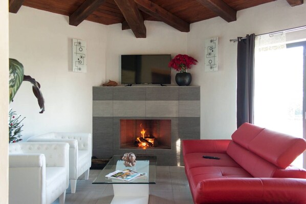 TV, fireplace, DVD player, stereo - Apartment in villa, independent, welcoming, spacious with fine finishes. (Rome)