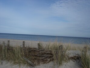 Beach nearby, sun loungers